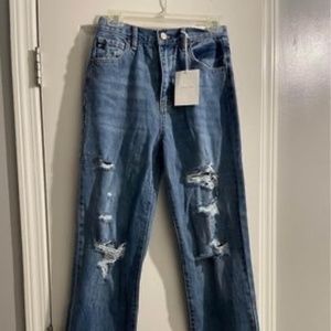 Oh Snap Distressed Medium Wash Relaxed Jeans